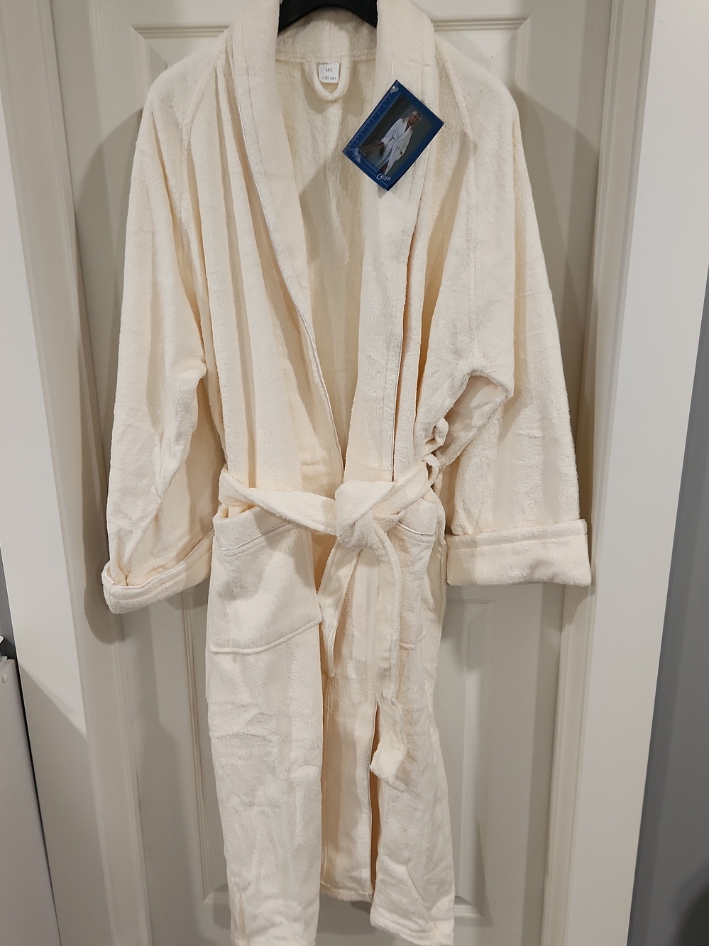 NWT Giza Egyptian Cotton Bathrobe Thick Heavy Luxury Spa Robe M/L Made In Egypt